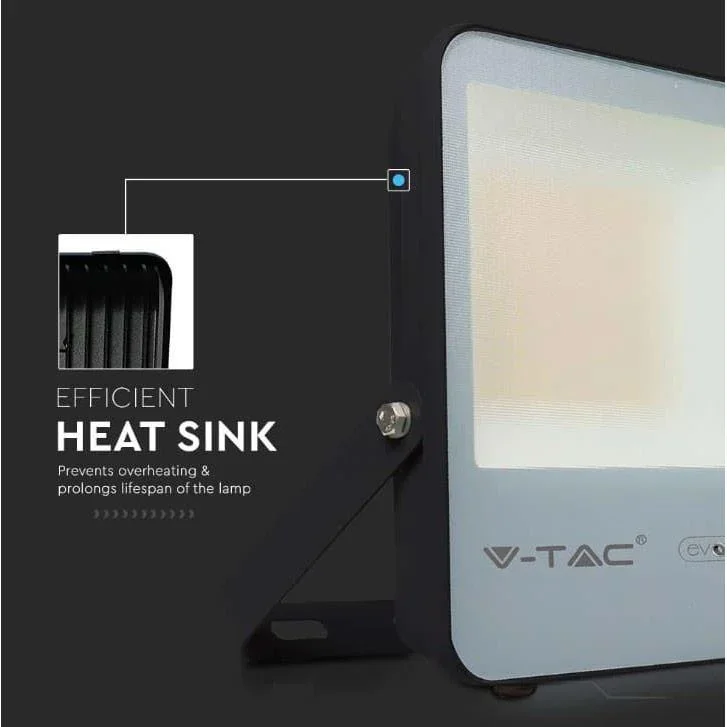 VT-100185 LED-Flutlicht - 100 W - 13700 Lm - 6400K - Schwarz - Extra effizient - 4