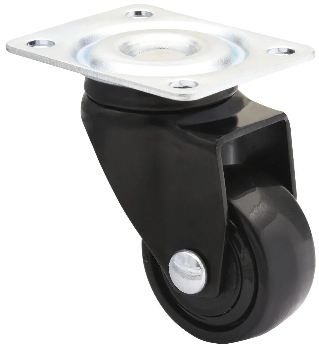 Design 3C Lenkrollen 4 teiliges Set - Ø 25 mm, soft, schwarz, 2 Rollen mit & 2 ohne Feststeller, Tragkraft 12 kg / Rolle - 4