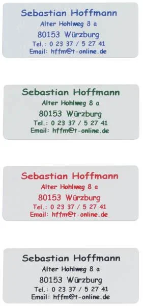 Adress Etiketten Schriftfarbe blau ohne Rand, selbstklebend, 300 St. - 0