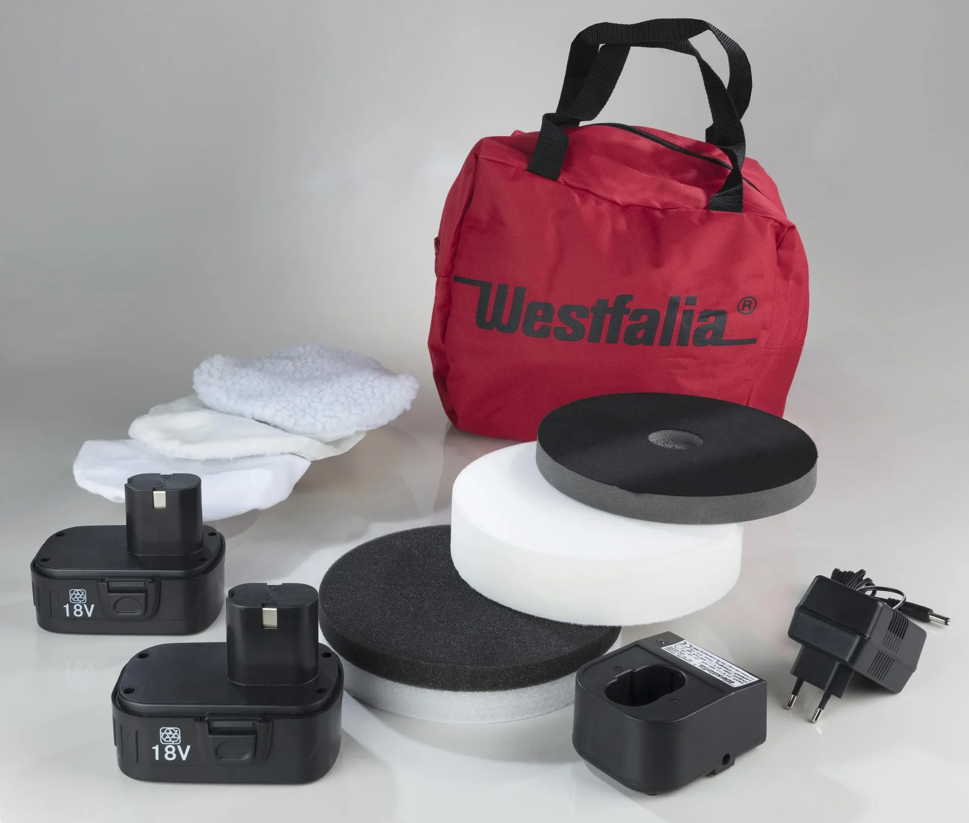 Akku Poliermaschine 18 Volt/ 12-teiliges Lackpflege Set - 5