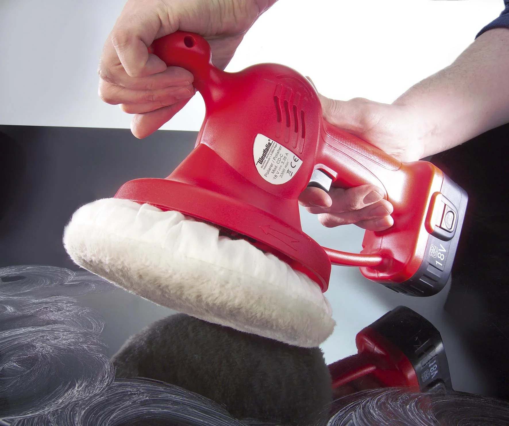 Akku Poliermaschine 18 Volt/ 12-teiliges Lackpflege Set - 9