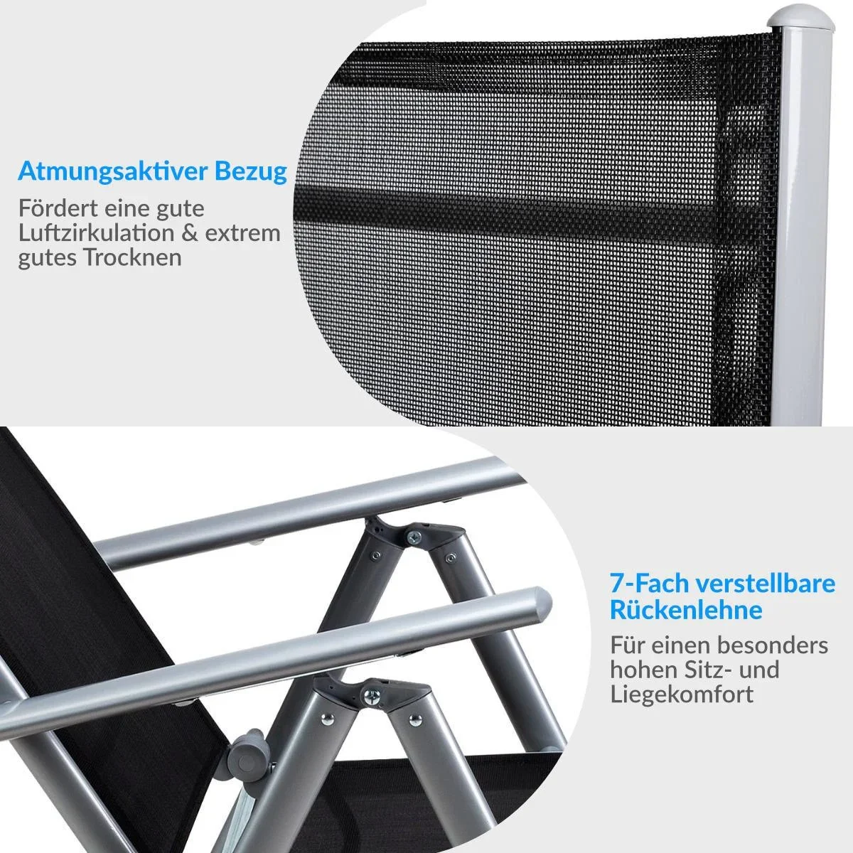 Aluminium-Gartenset Bern 8+1 Mattglas silber- Set - 2