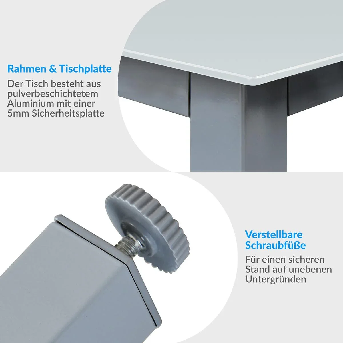 Aluminium-Gartenset Bern 8+1 Mattglas silber- Set - 3