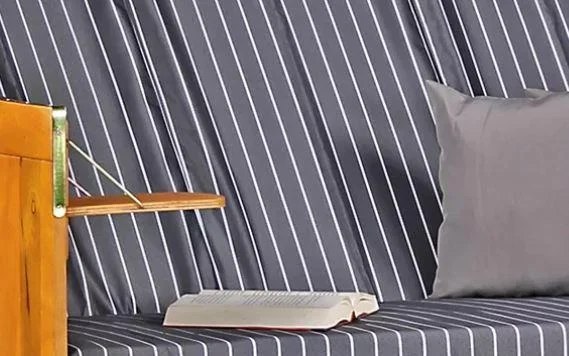 Strandkorb "Ostsee" XXL gestreift in anthrazit/braun - 0