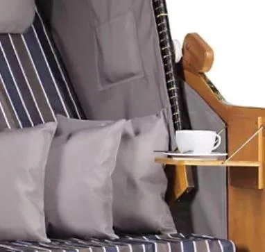 Strandkorb "Ostsee" XXL gestreift in anthrazit/braun - 1