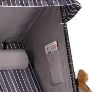 Strandkorb "Ostsee" XXL gestreift in anthrazit/braun - 2