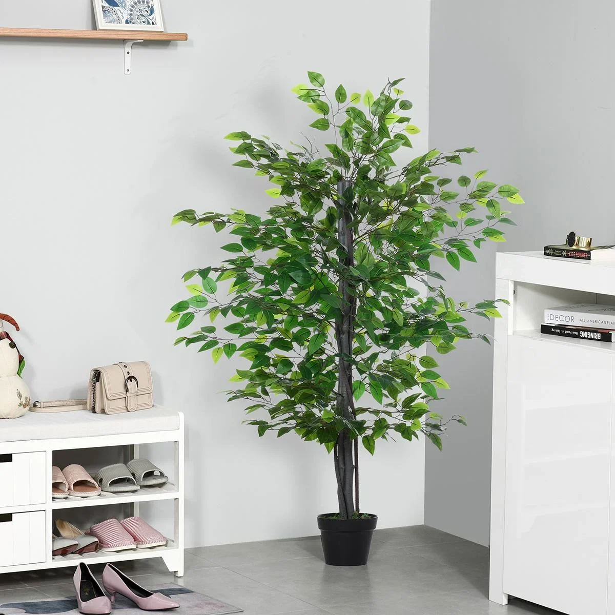 Künstlicher Banyan Baum Dekoration Massivholz Kunstbaum Innensimulation Baumdekoration Wohnzimmer 20 x 145 cm - 0