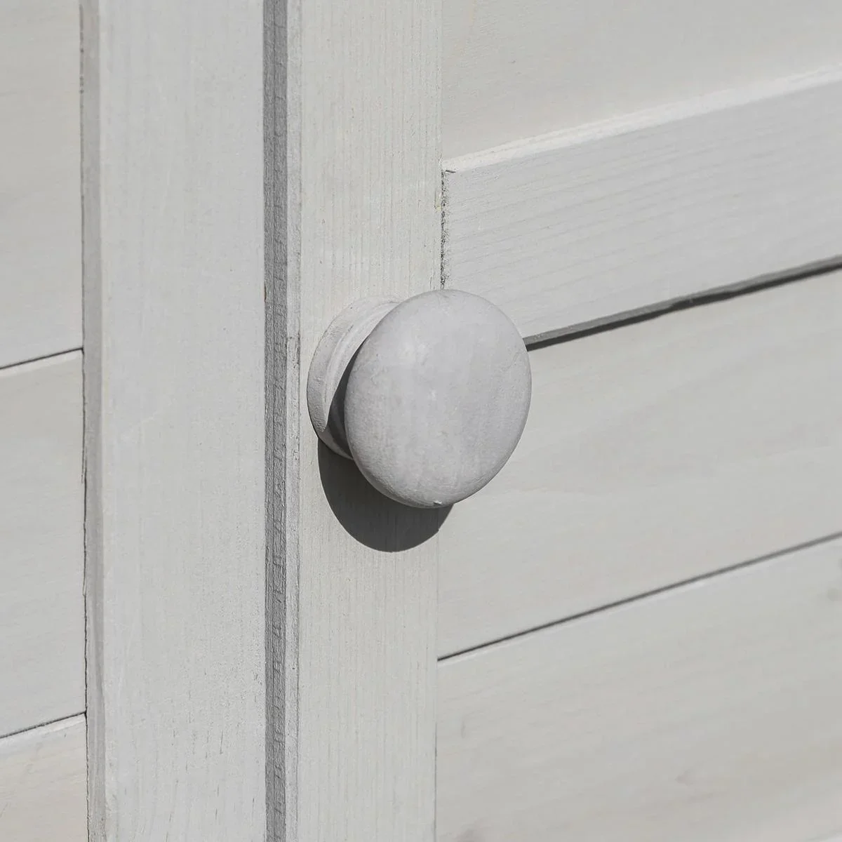 Gartenschrank Holz Geräteschuppen Gerätehaus Gartenhaus mit Regalböden Asphaltdach Hellgrau 90 x 63 x 200 cm - 2