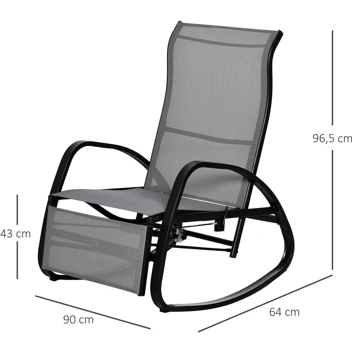 Schaukelstuhl Schaukelliege mit Rückenlehne Fußstütze verstellbar Gartenliege Schwungliege bis 160 kg belastbar Textelin - 2