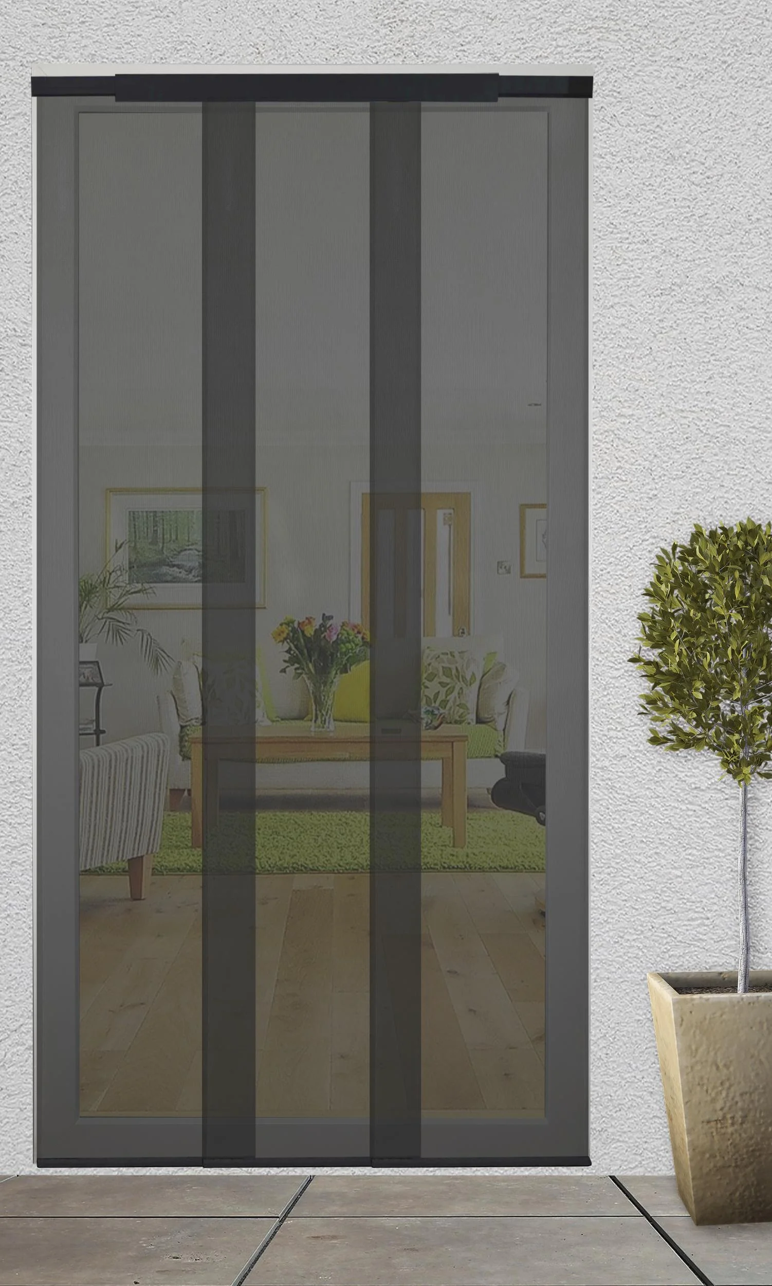 Teleskopierbarer Insektenschutz-Lamellenvorhang, 95 x 220 cm - 2