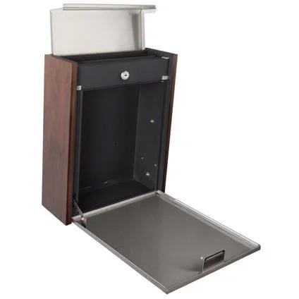 BRIEFKASTEN - QUEBEC- EDELSTAHL UND WALNUSSHOLZ - 0