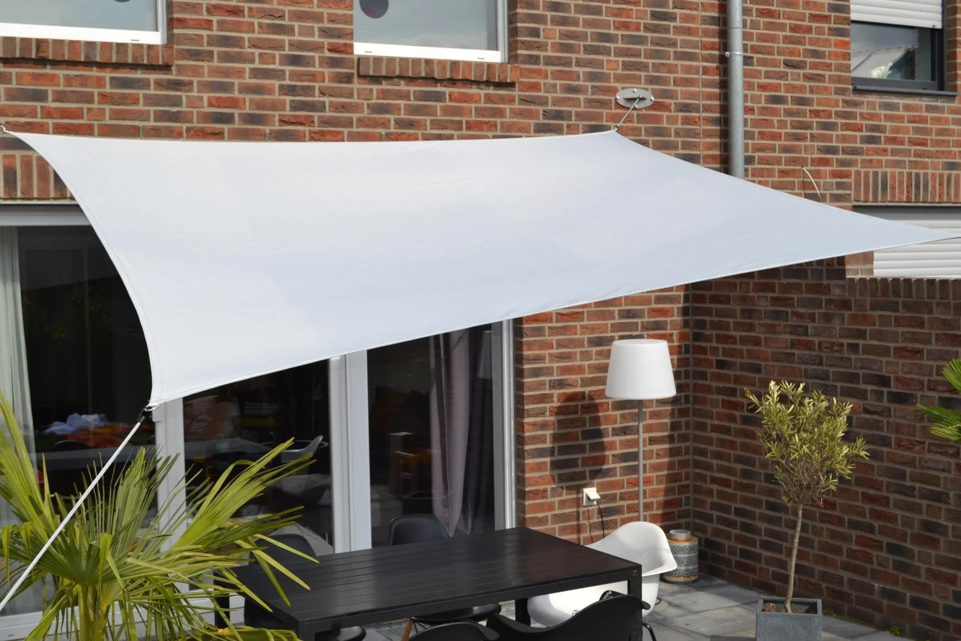 Viereck-Sonnensegel wasserabweisend silbergrau 250 x 300cm - 1