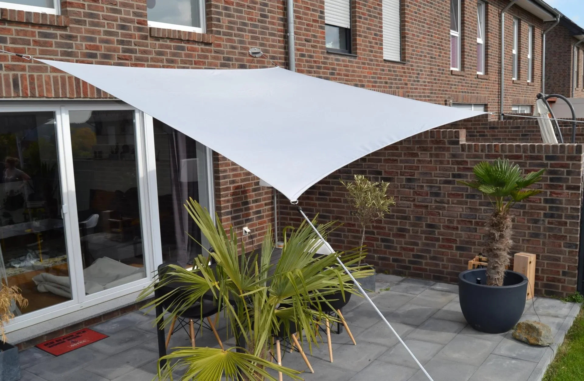 Viereck-Sonnensegel wasserabweisend silbergrau 250 x 300cm - 4