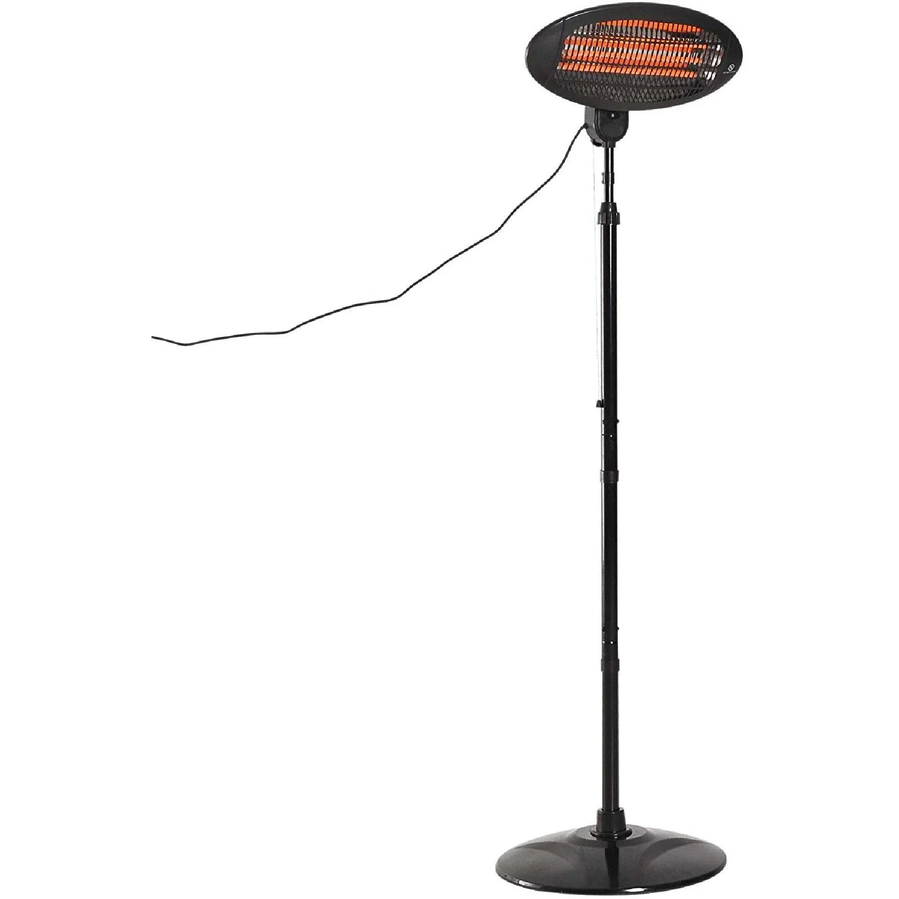 Heizstrahler Freistehender Terrassenheizer Quartz elektrisch 360° drehbar 2KW Ø50 x H(180-210) cm - 2