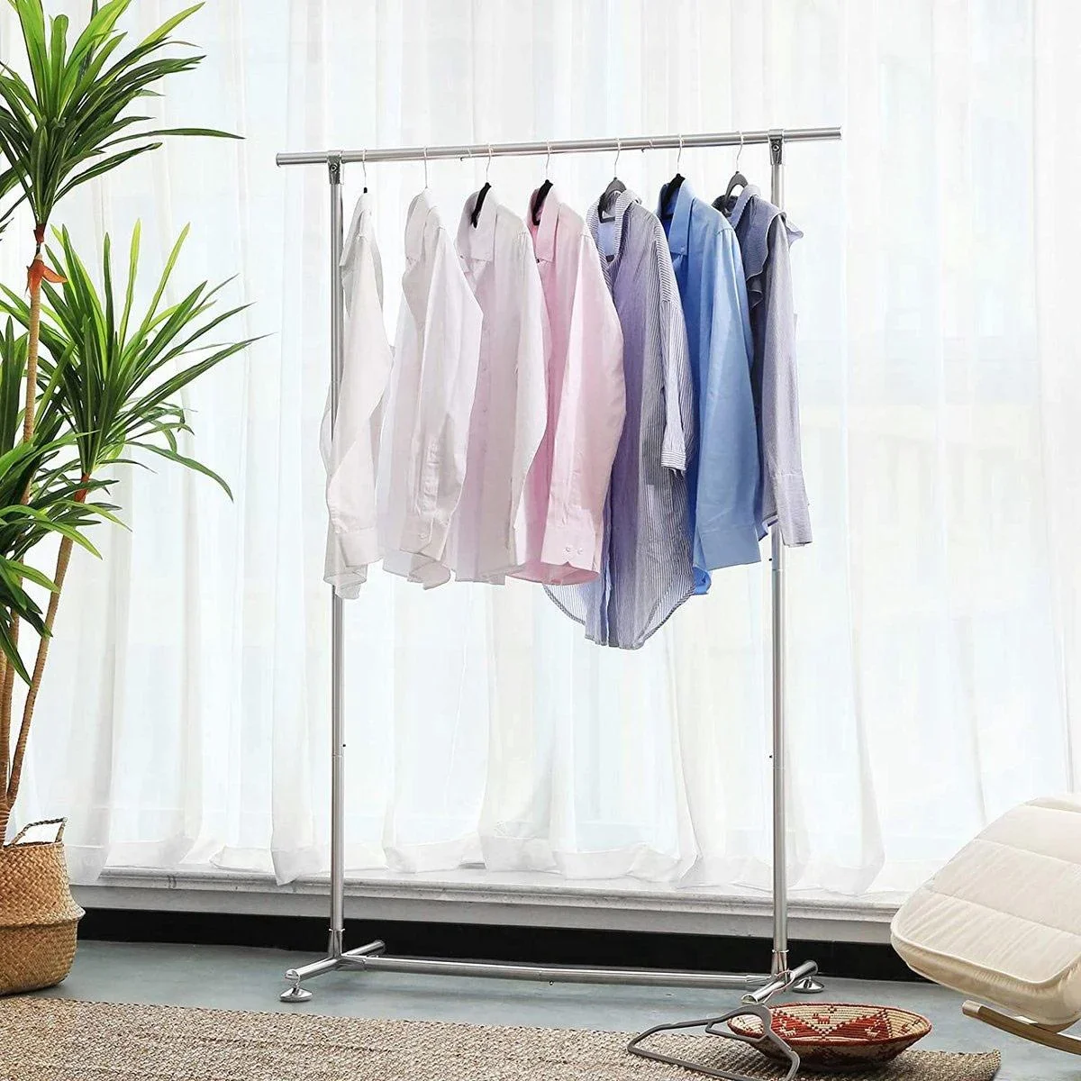 2er-Set Metall-Kleiderständer MP61 - 75kg Tragfähigkeit - 120x50x120cm - 1