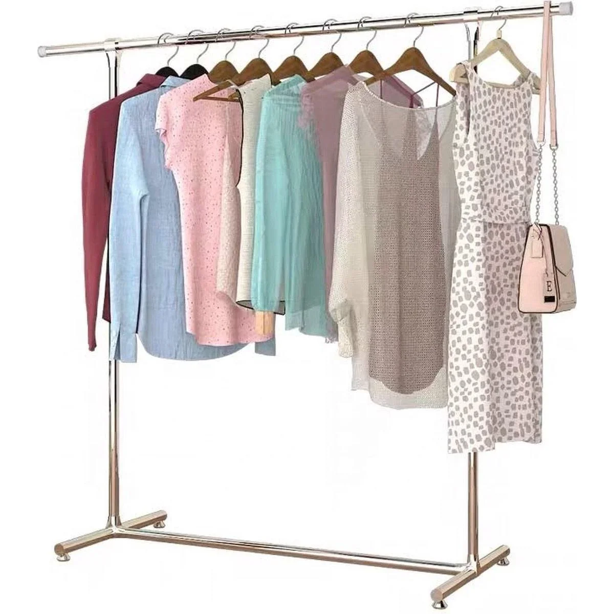 2er-Set Metall-Kleiderständer MP61 - 75kg Tragfähigkeit - 120x50x120cm - 2