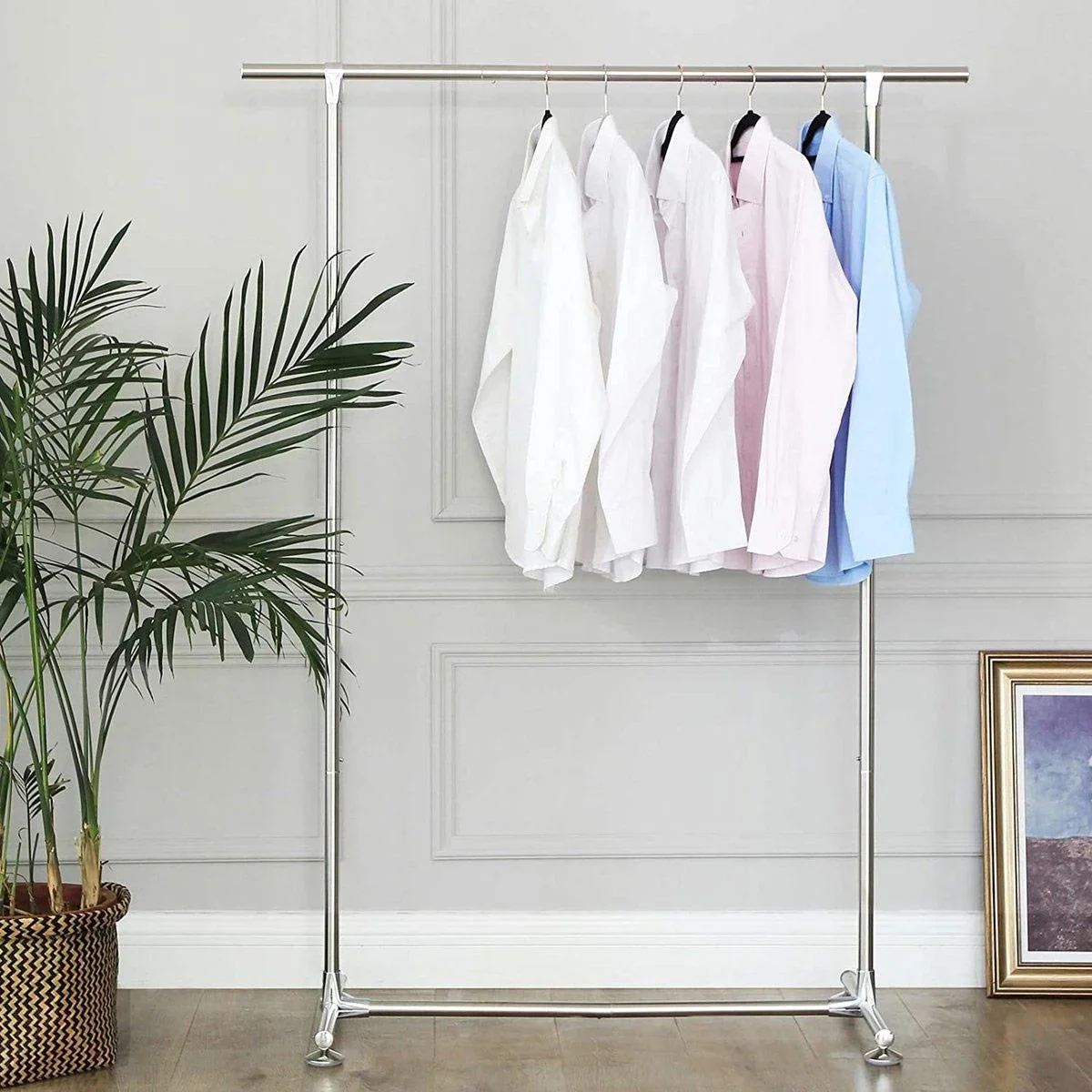2er-Set Metall-Kleiderständer MP61 - 75kg Tragfähigkeit - 120x50x120cm - 5