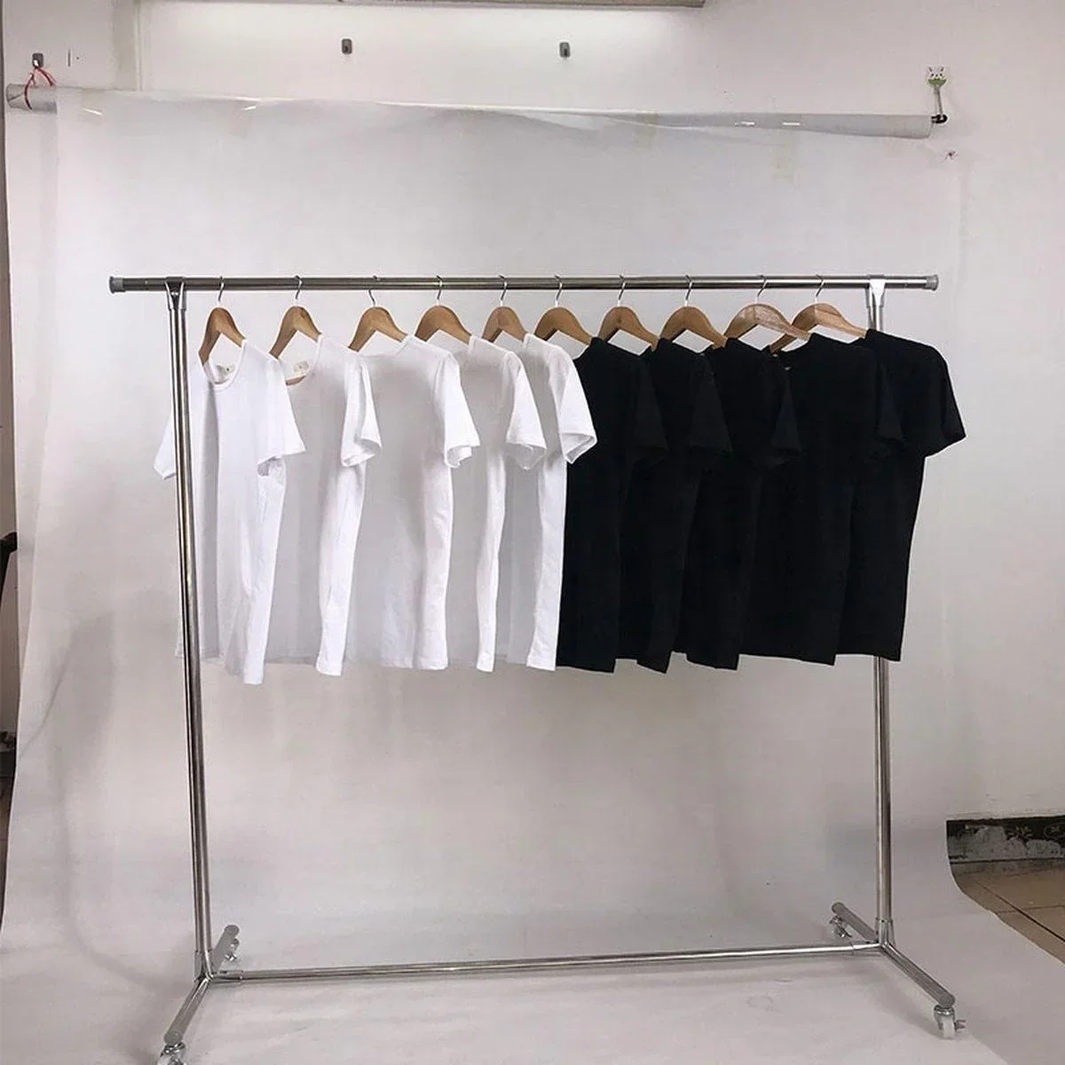 2er-Set Metall-Kleiderständer MP61 - 75kg Tragfähigkeit - 120x50x120cm - 7