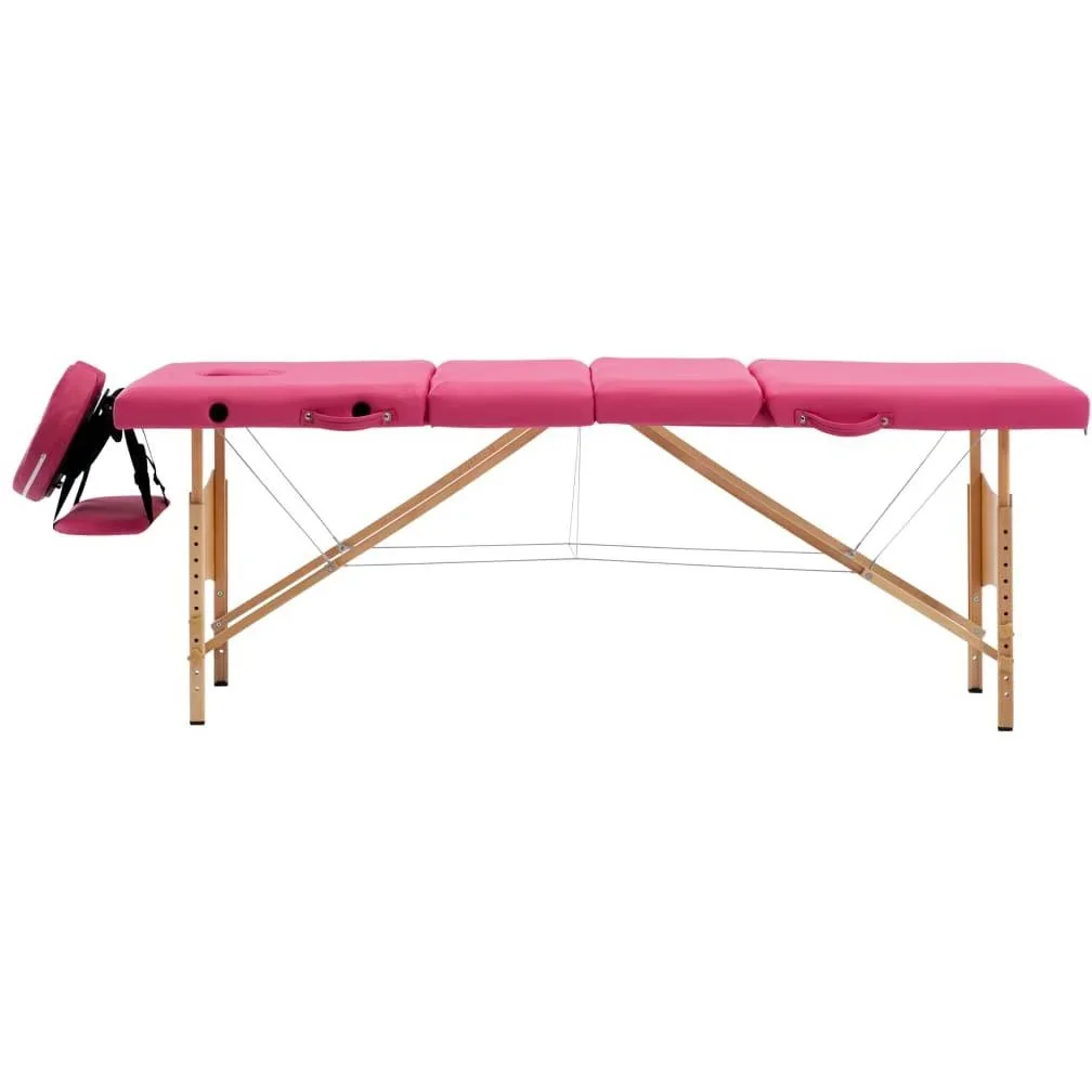 Massagetisch faltbar 4 Zonen Holz rosa - 4