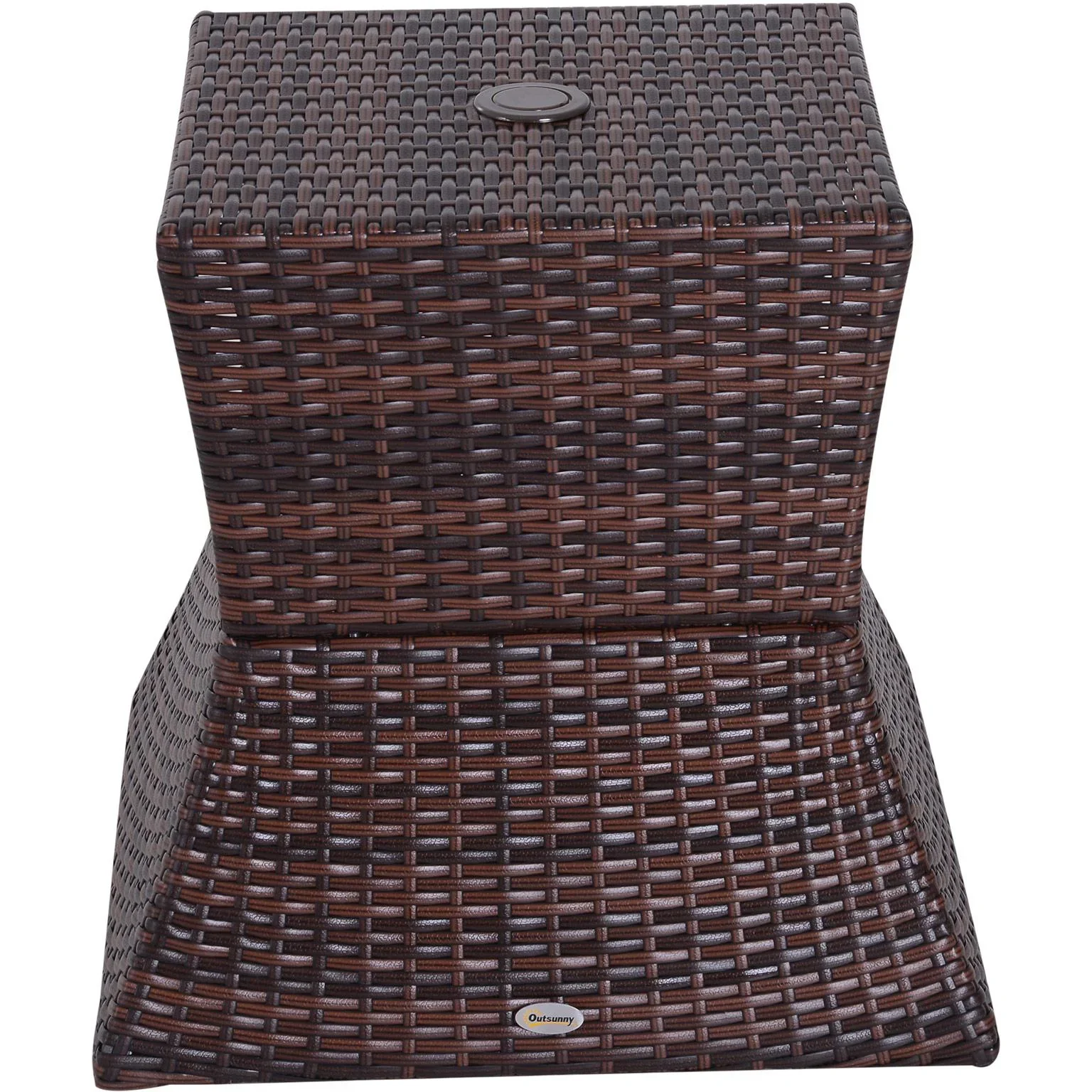 Gartentisch Beistelltisch Sonnenschirmständer Gartenmöbel Terrasse Polyrattan Braun 54 x 54 x 55 cm - 4