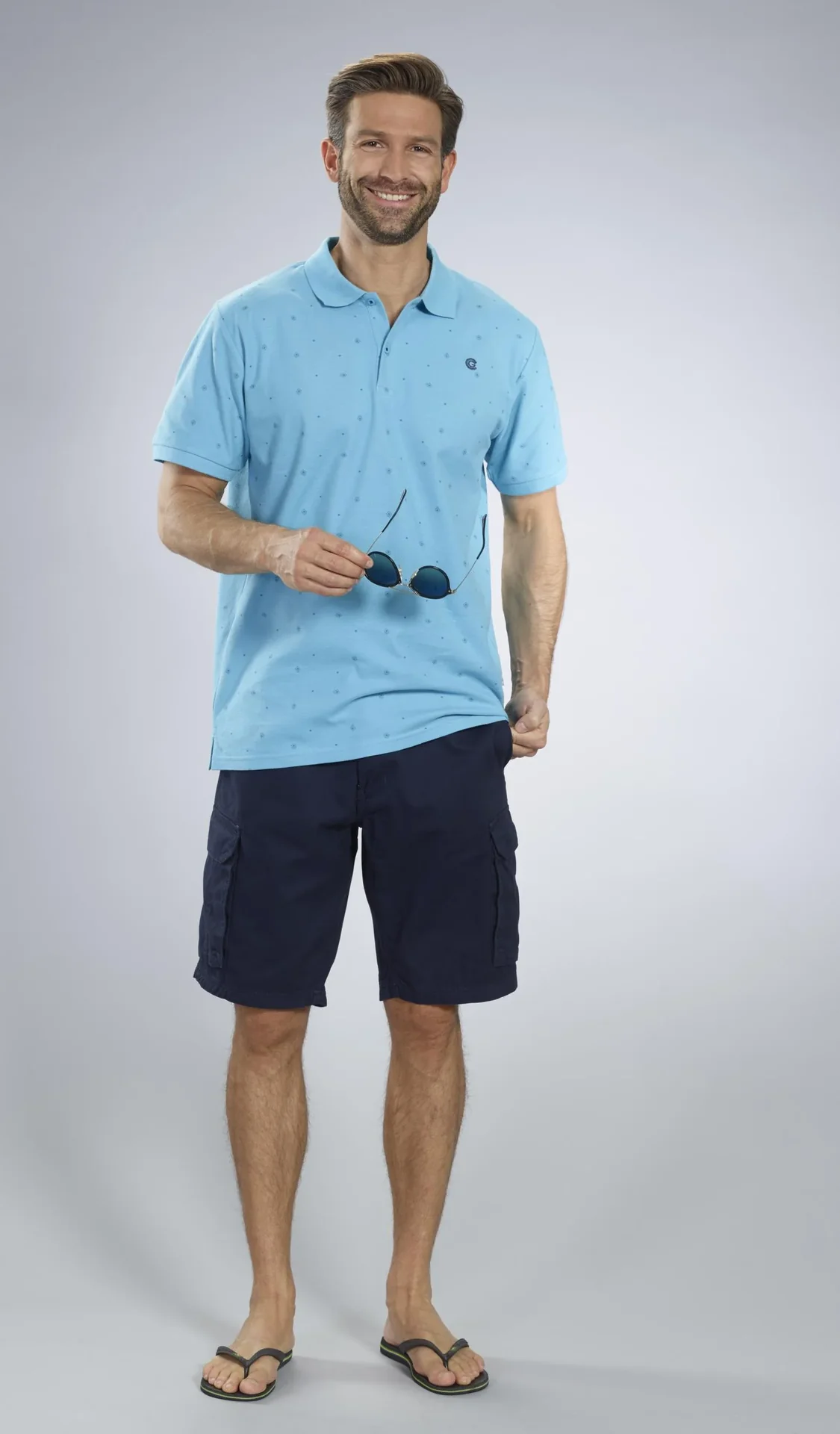 Poloshirt bedruckt, Farbe apua, Gr.M - 0