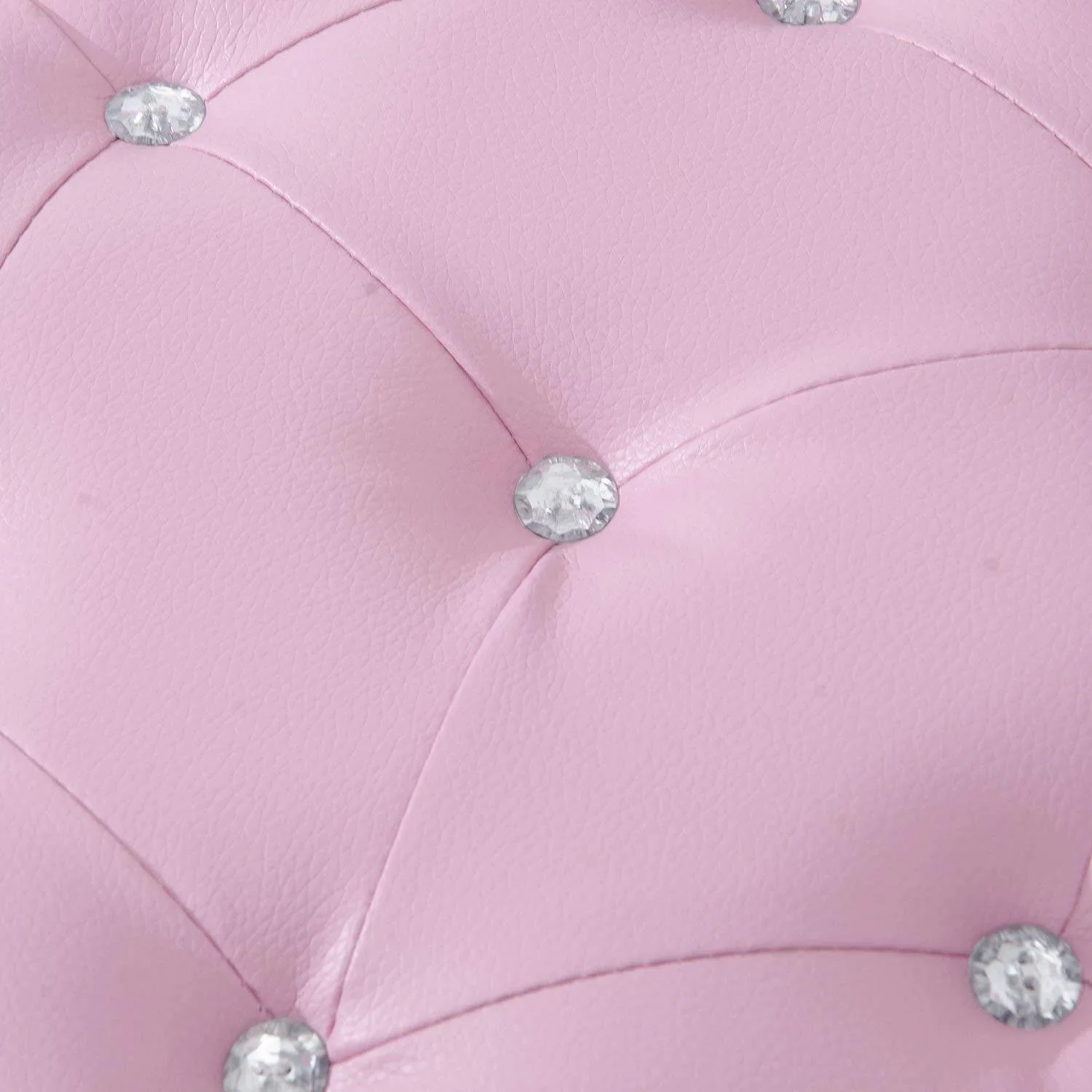 Kindersessel Kindersofa Softsofa mit Kristallknöpfen mit Hocker Rosa - 1