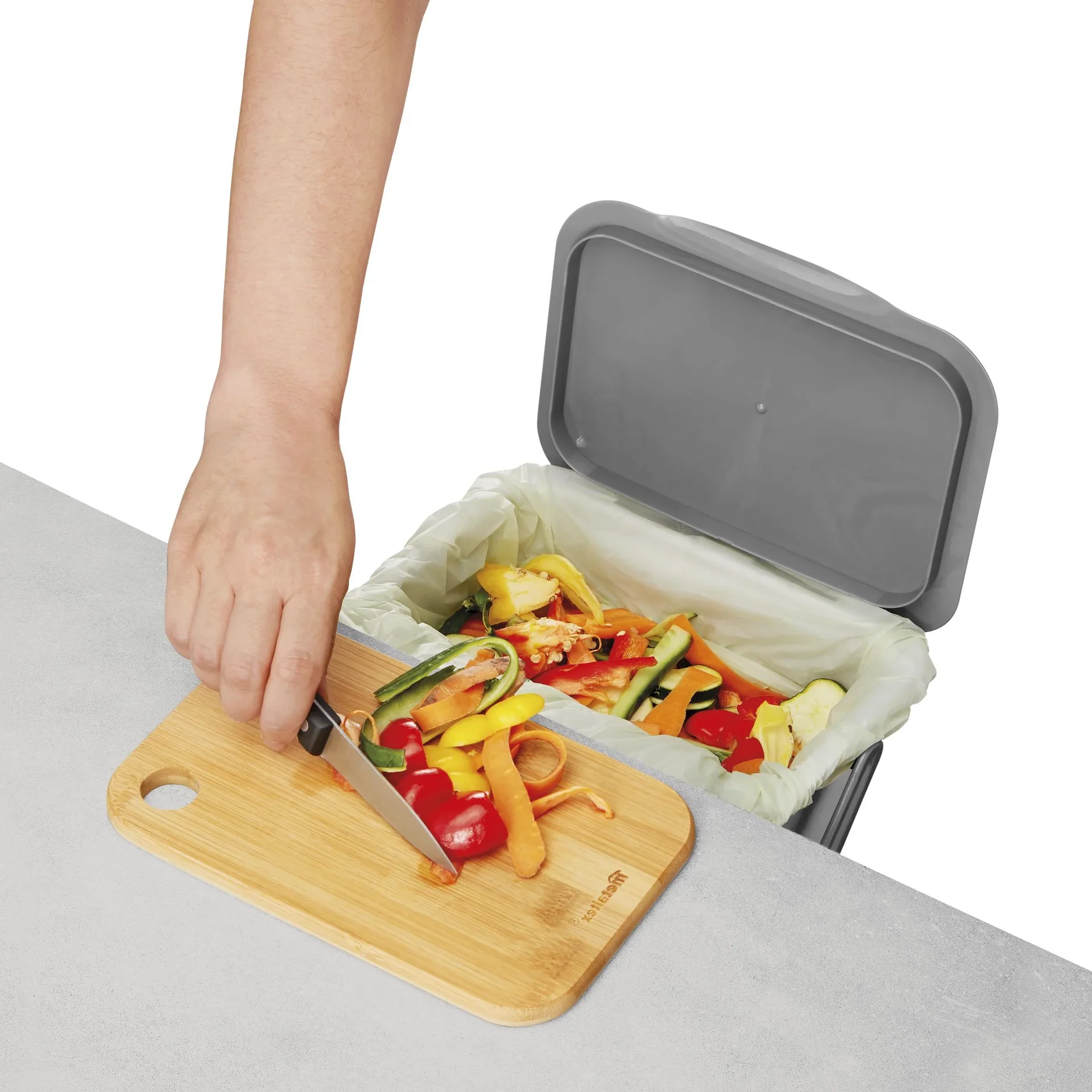 Abfallsammler Bin-Tex, grau mit Deckel - 2