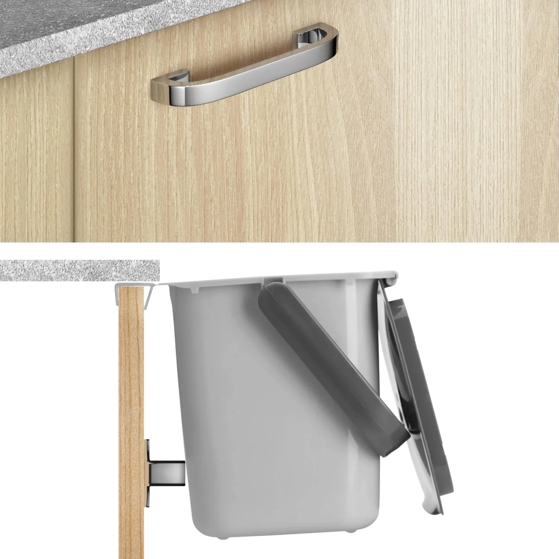 Abfallsammler Bin-Tex, grau mit Deckel - 3