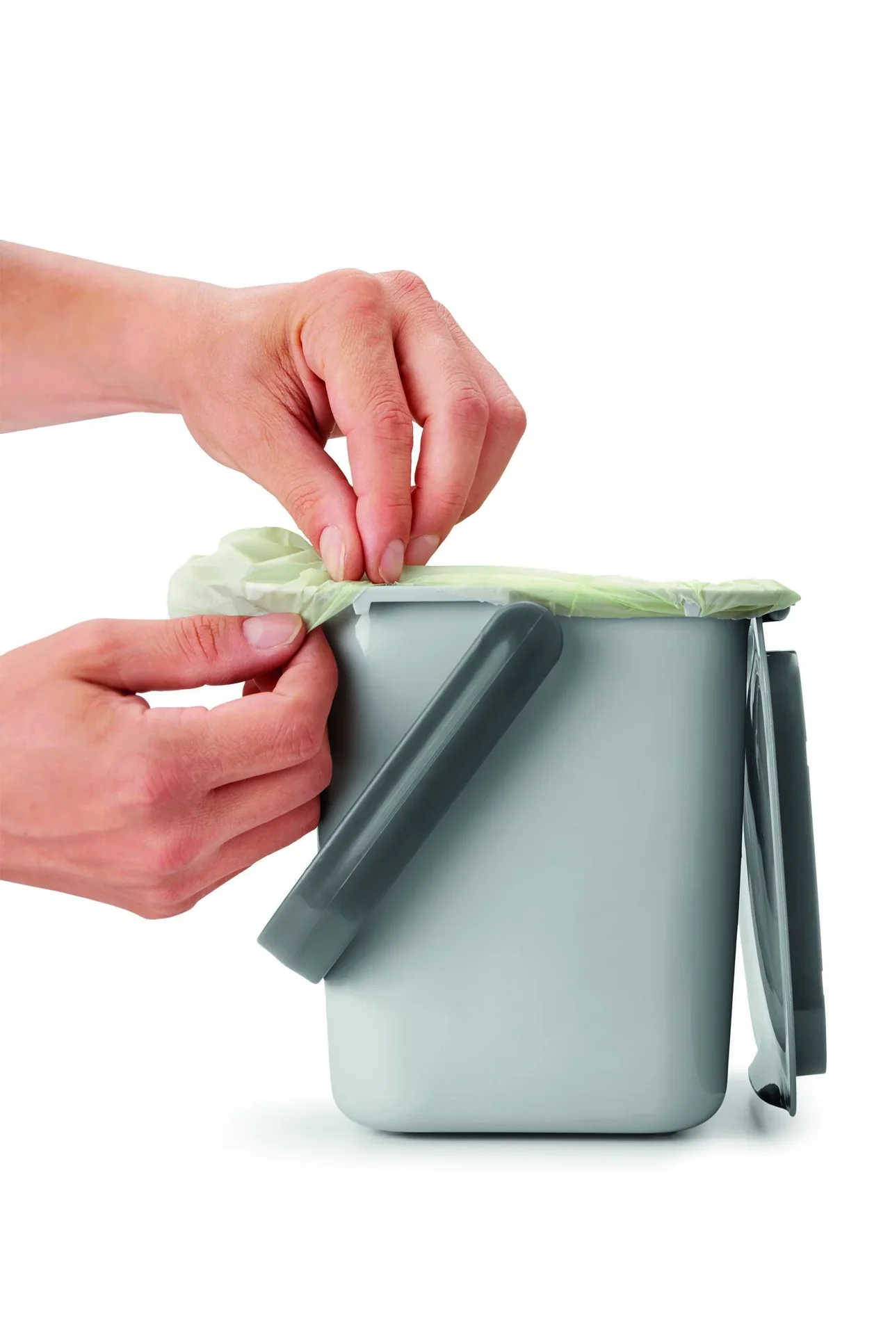 Abfallsammler Bin-Tex, grau mit Deckel - 4