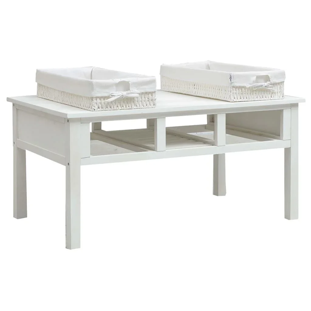 Couchtisch 99,5x60x48 cm Holz weiß - 0
