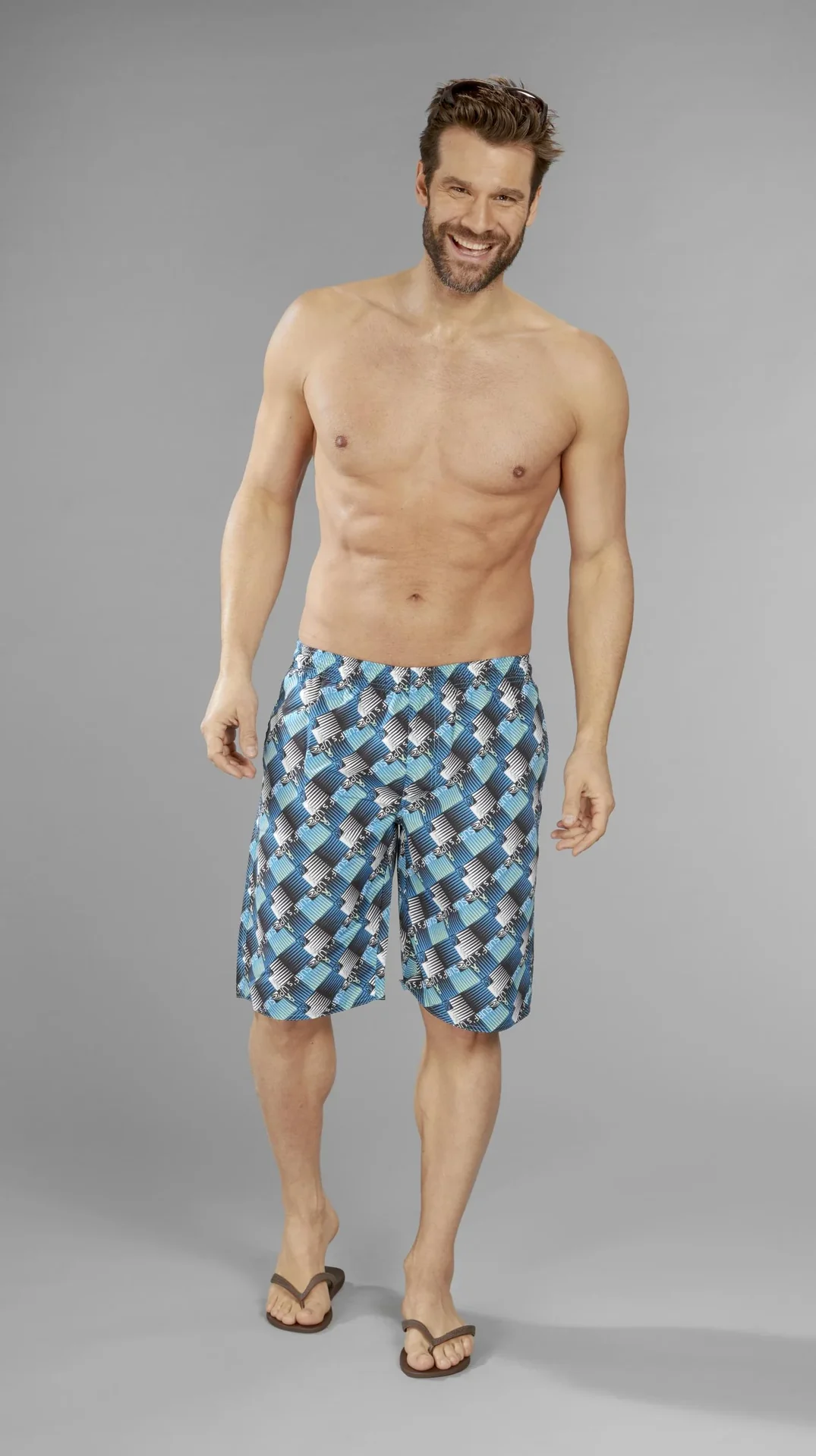 Wendeshorts, Farbe Azur/Azur gemustert, Gr.XL - 4