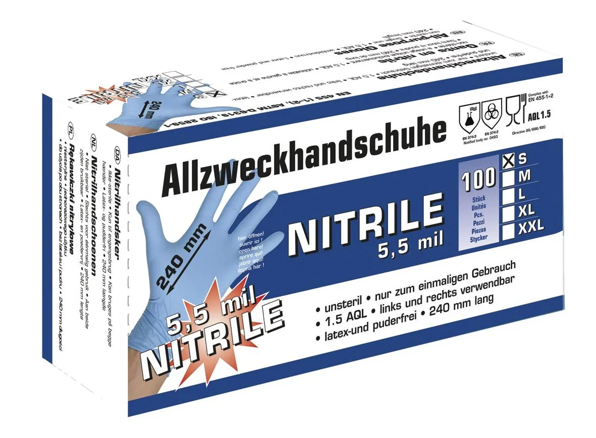 Nitrilhandschuhe Größe S, 100 St. - 1