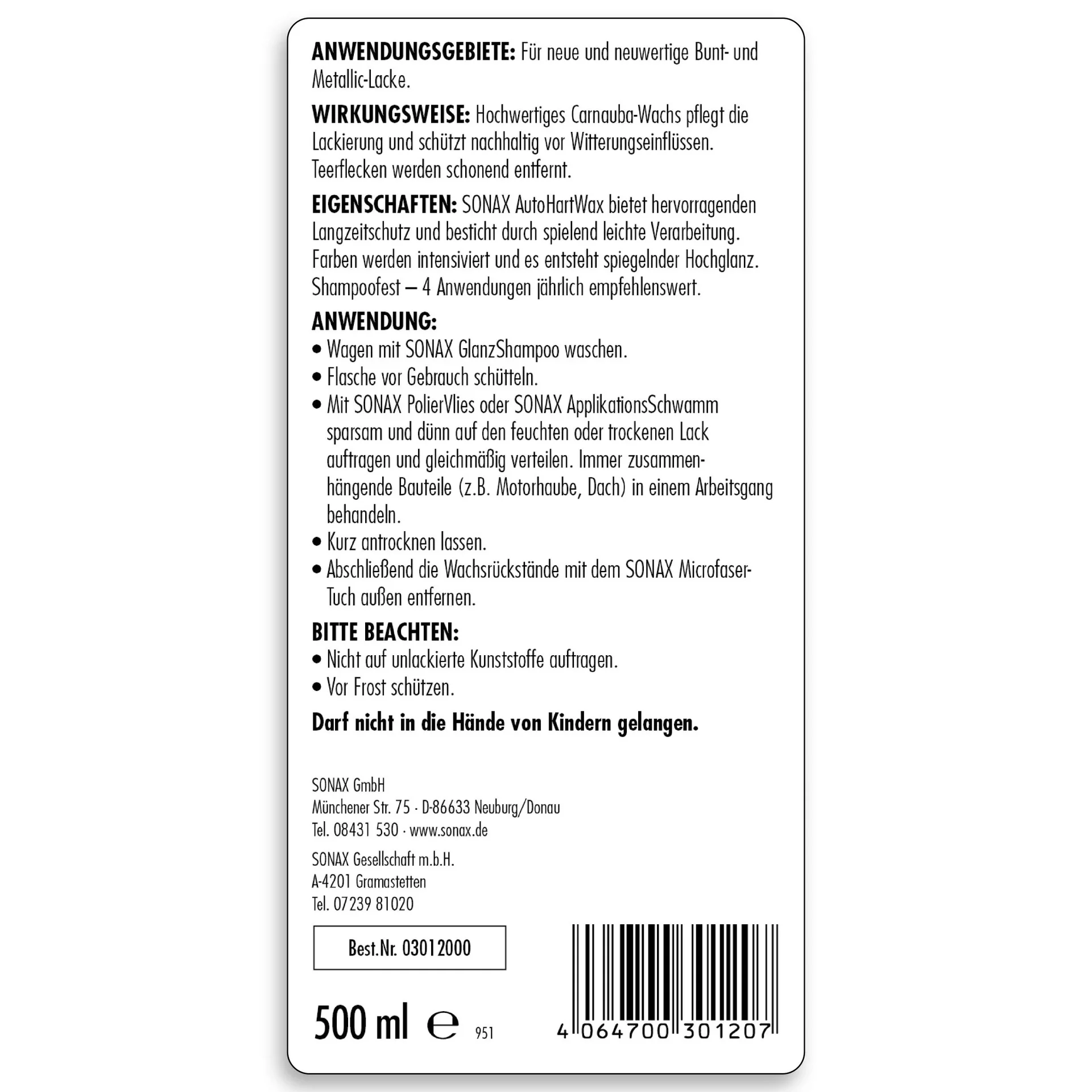 Auto-Hartwax 500 ml - 1