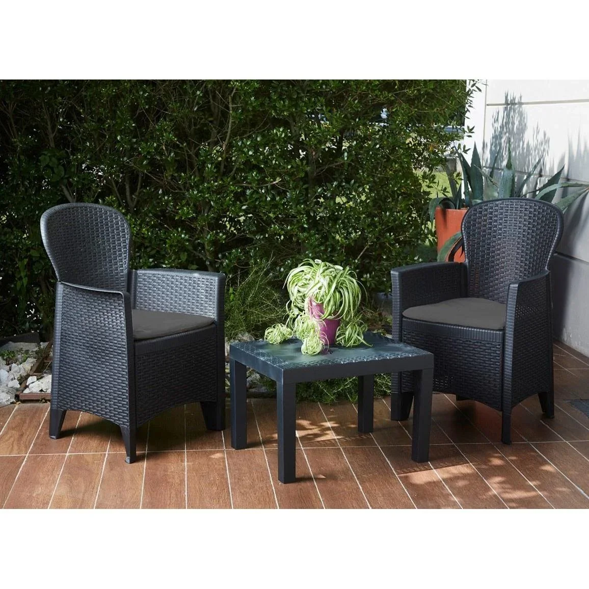 Pro Garden 5-teiliges Garten-Set - Stühle, Kissen und Tisch - 57x59x89cm - Max 120 kg - 3