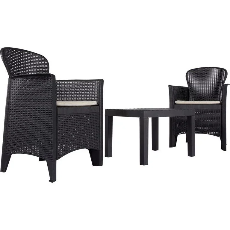 Pro Garden 5-teiliges Garten-Set - Stühle, Kissen und Tisch - 57x59x89cm - Max 120 kg - 4
