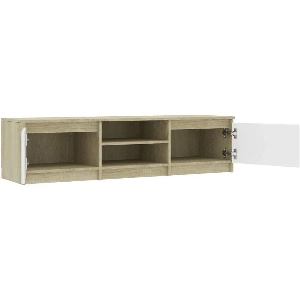 TV-Schrank 140x40x35,5 cm weiß und Sonoma-Eiche - 2
