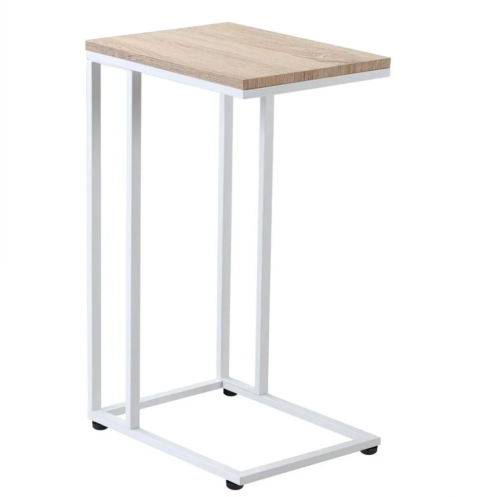 Beistelltisch - auf Rädern - 70 x 40 x 30 cm - Industrial - Weiß/Braun - 0