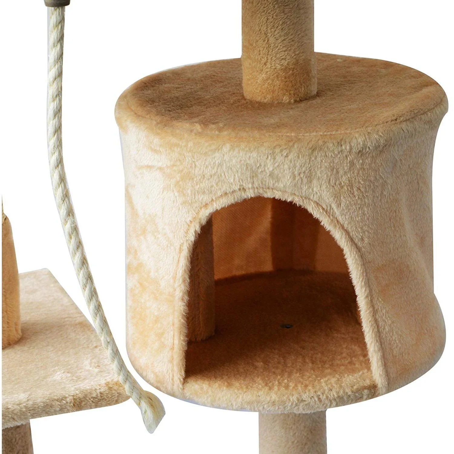 Katzenbaum Kratzbaum Schlafhöhle Spielbaum 4 Schichte Beige - 4