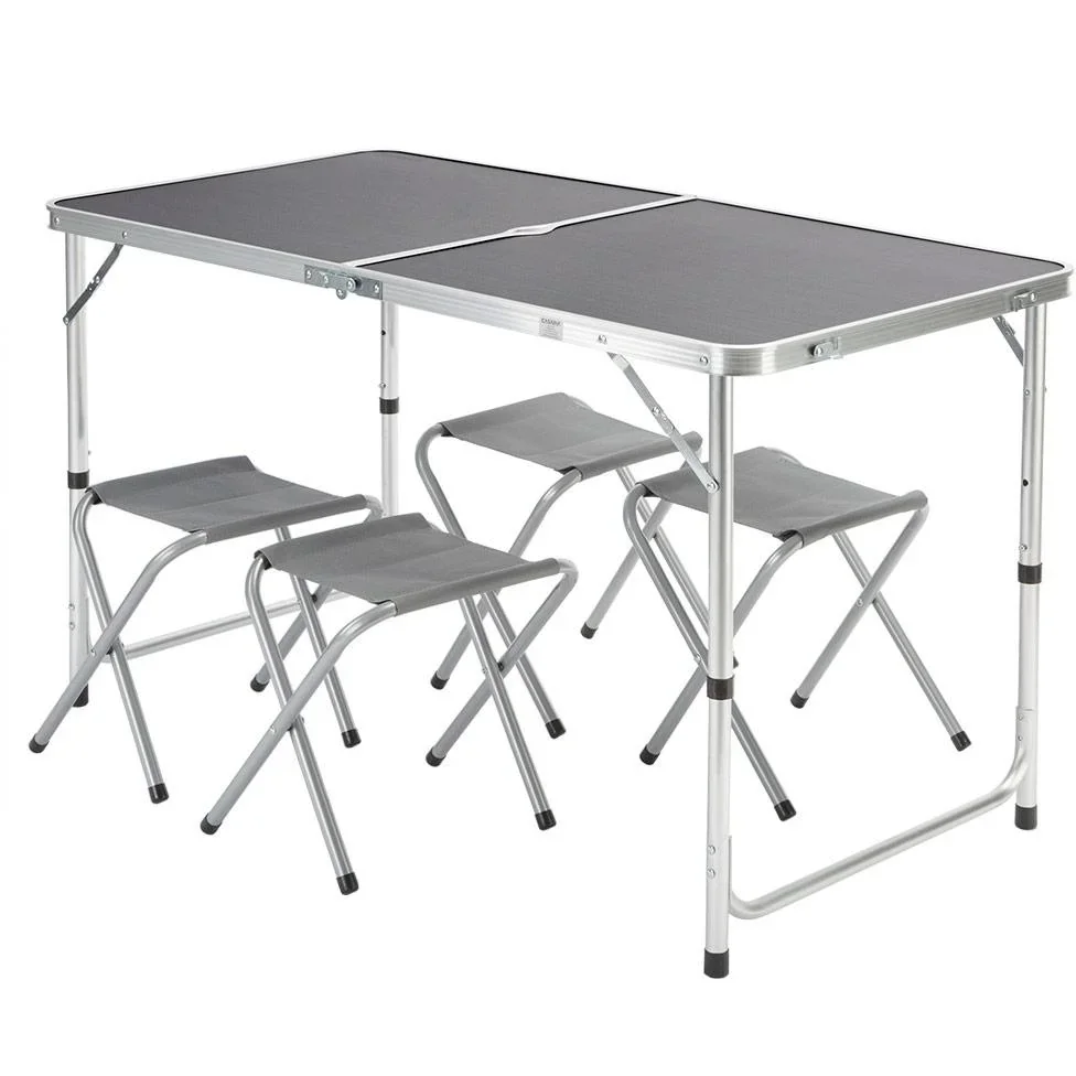 Campingbank 5 Stück grau Aluminium faltbar - 3