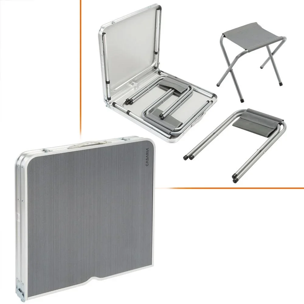 Campingbank 5 Stück grau Aluminium faltbar - 4