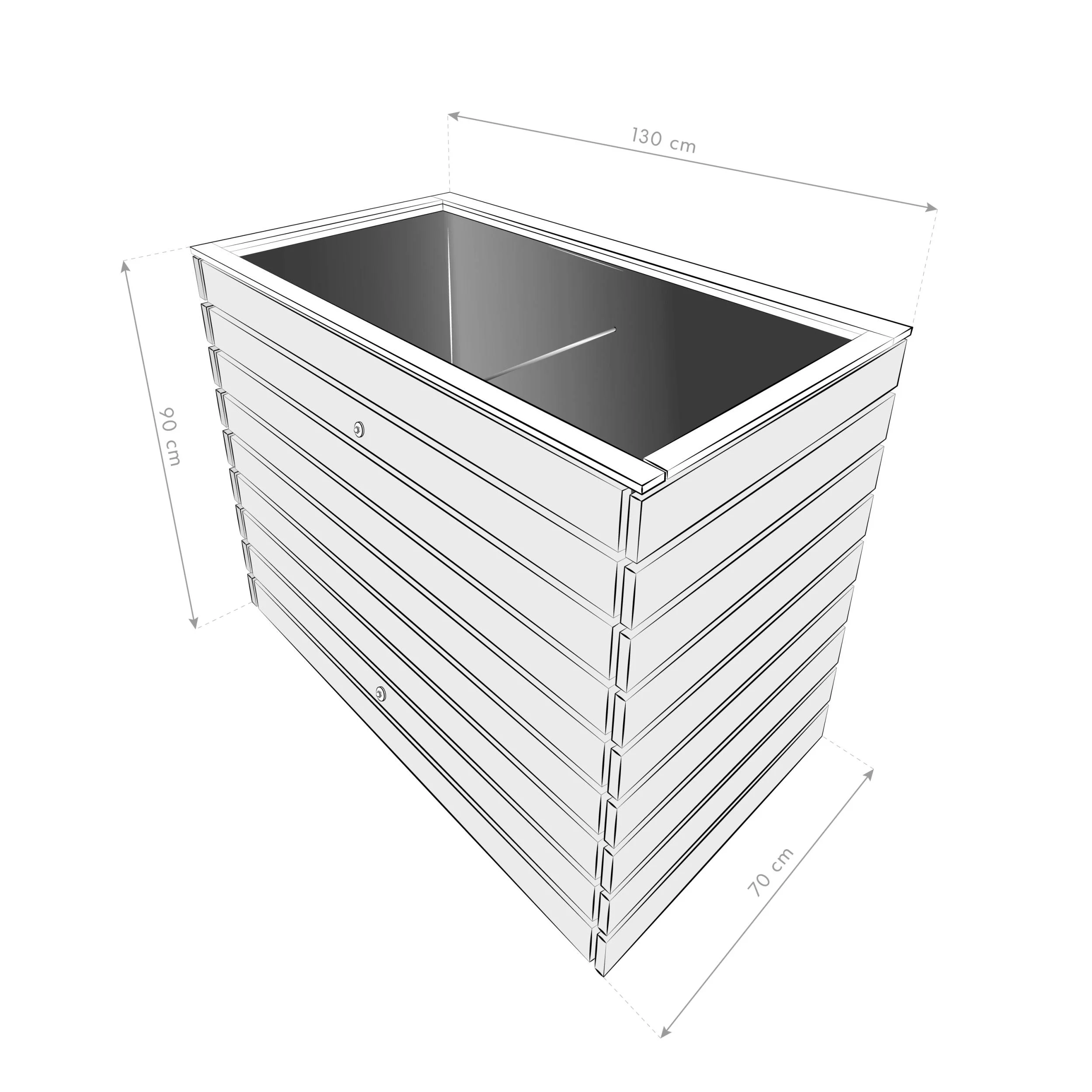 Holz Hochbeet Fichte L - 5