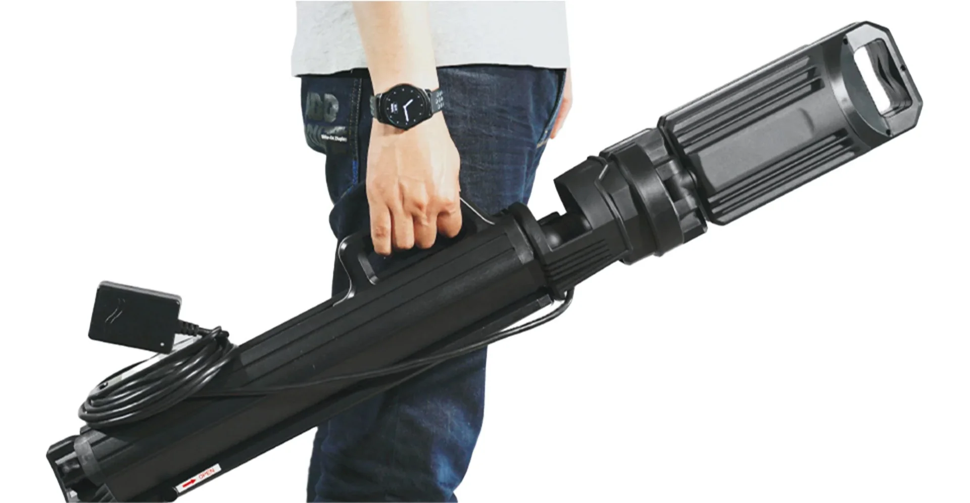 Doppel LED Strahler mit integriertem Stativ für Akku- und Netzbetrieb - 4