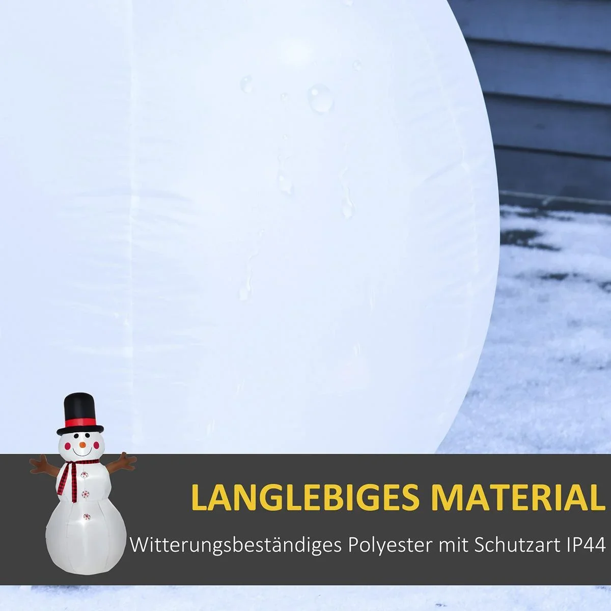 Weihnachten aufblasbarer Schneemann 100 cm x 80 cm x 182 cm | Aosom.de - 2