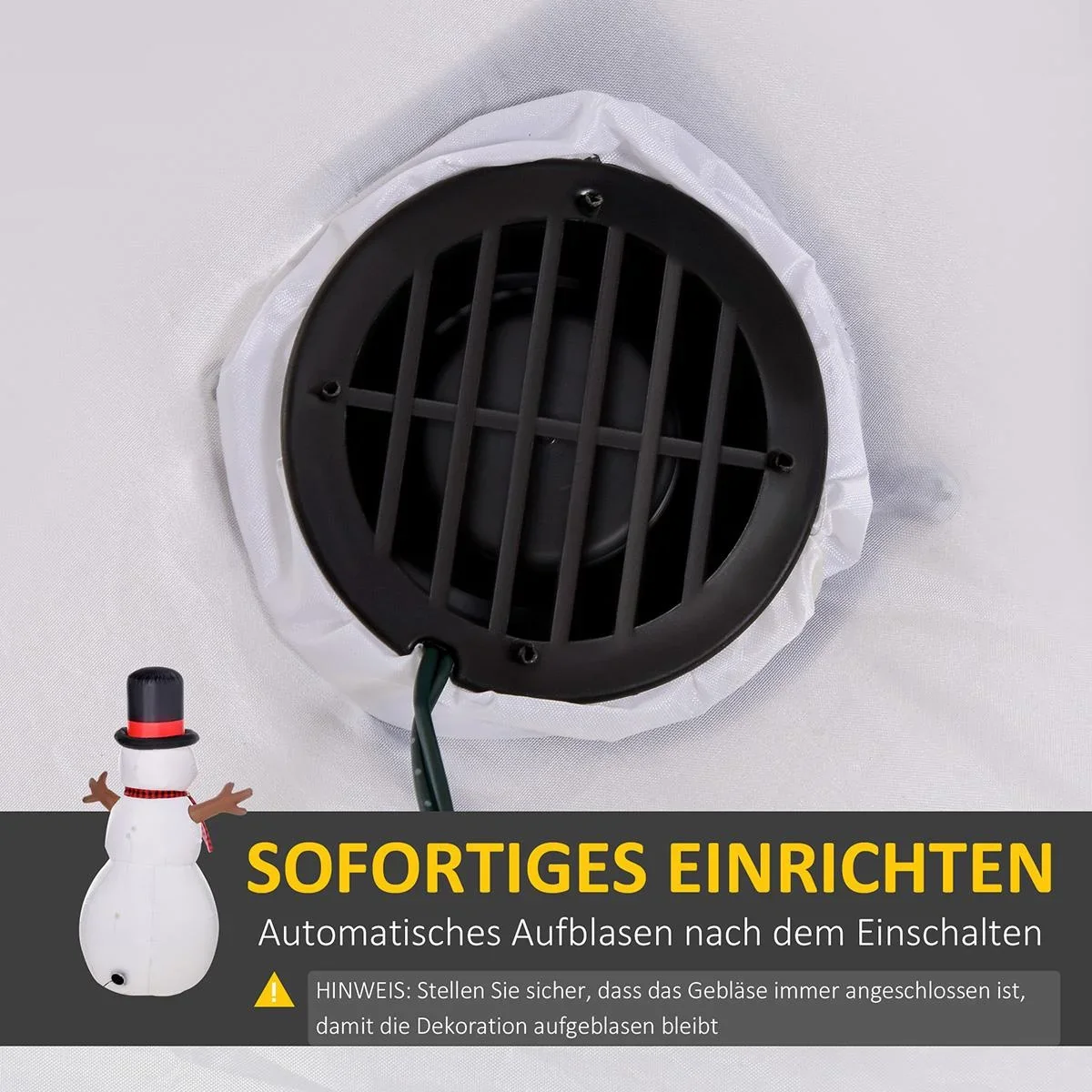 Weihnachten aufblasbarer Schneemann 100 cm x 80 cm x 182 cm | Aosom.de - 5