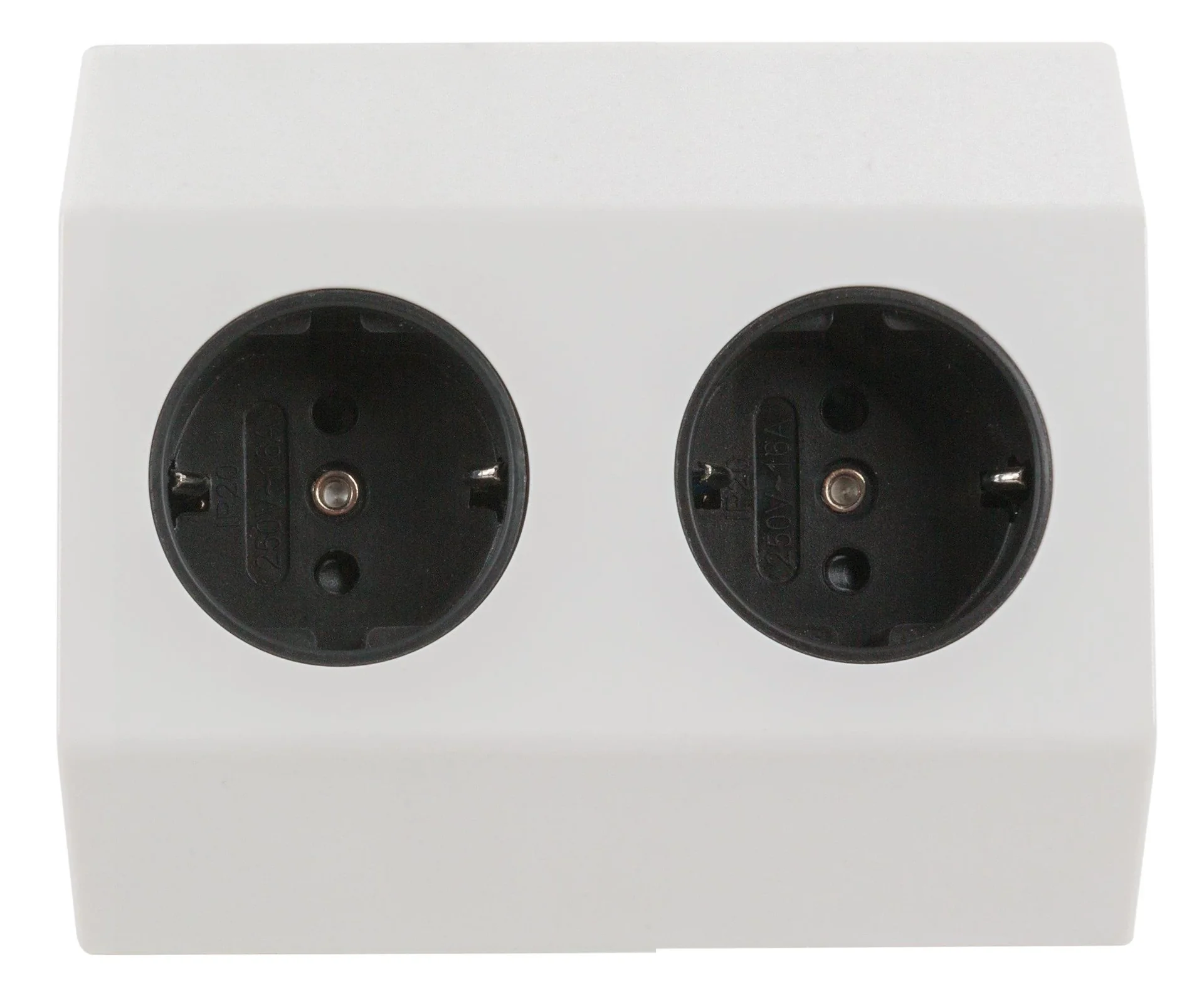 2-fach Schutzkontakt Steckdose mit 1m Anschlusskabel und freien Enden zur Festmontage - 0