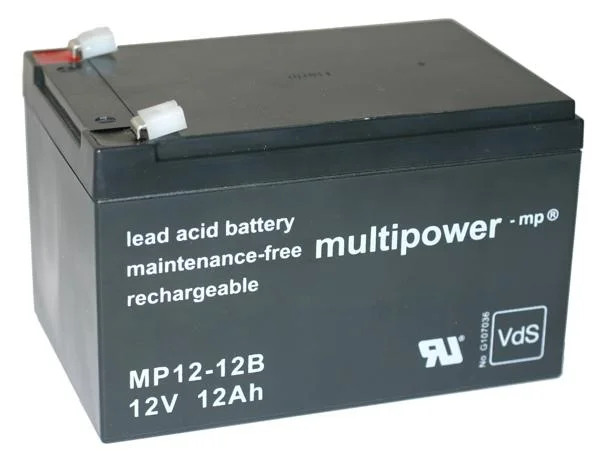 Blei Vlies Akku 12V, 12,0Ah, 6,3mm Anschluss, VdS - 0