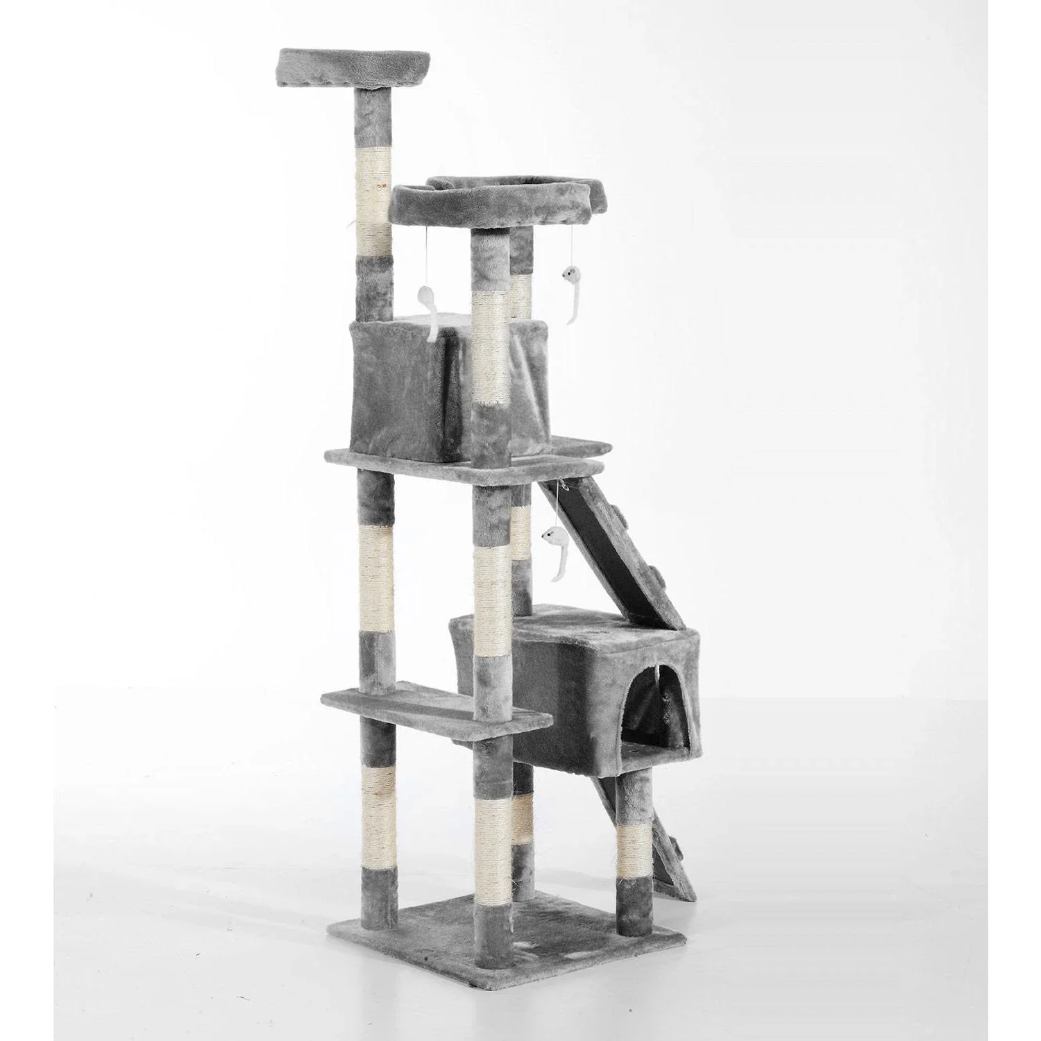 Katzenbaum Kletterbaum Katze Sisal Grau - 7