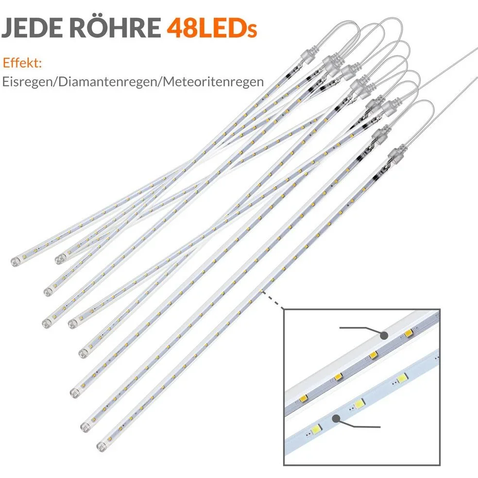 Lichterketten - Weihnachtsbeleuchtung - Eiszapfen - Lichtervorhang - Weihnachten -Warmweiß - 1