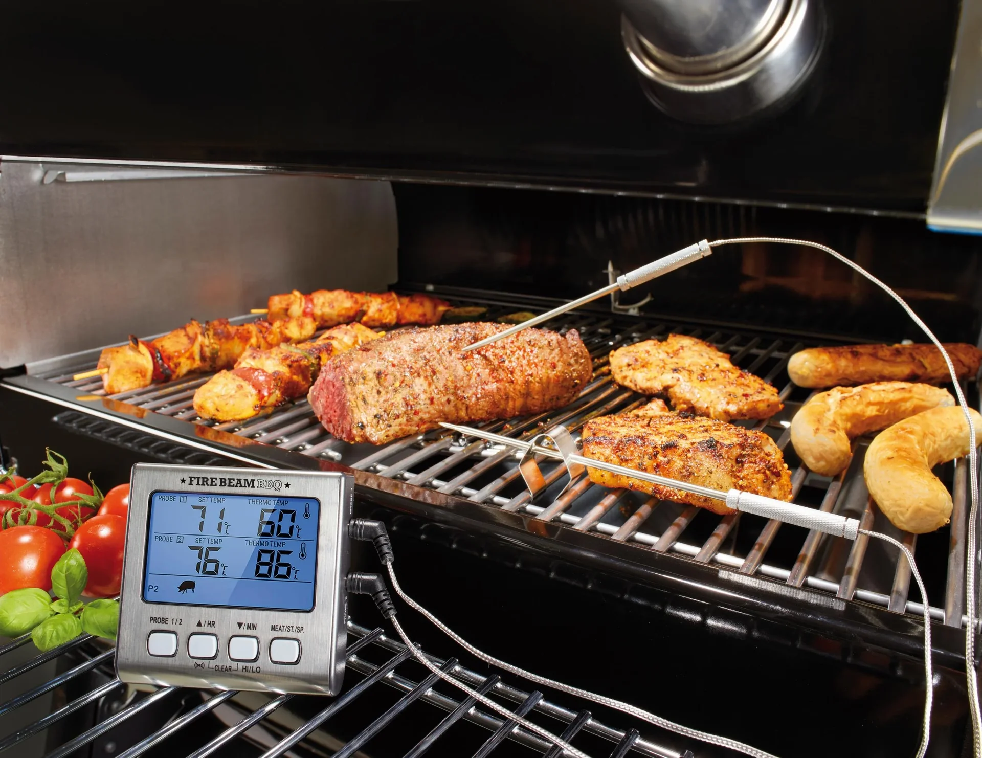 Grill-/ Bratenthermometer Dual, digital, mit 2 Temperatursensoren - 0