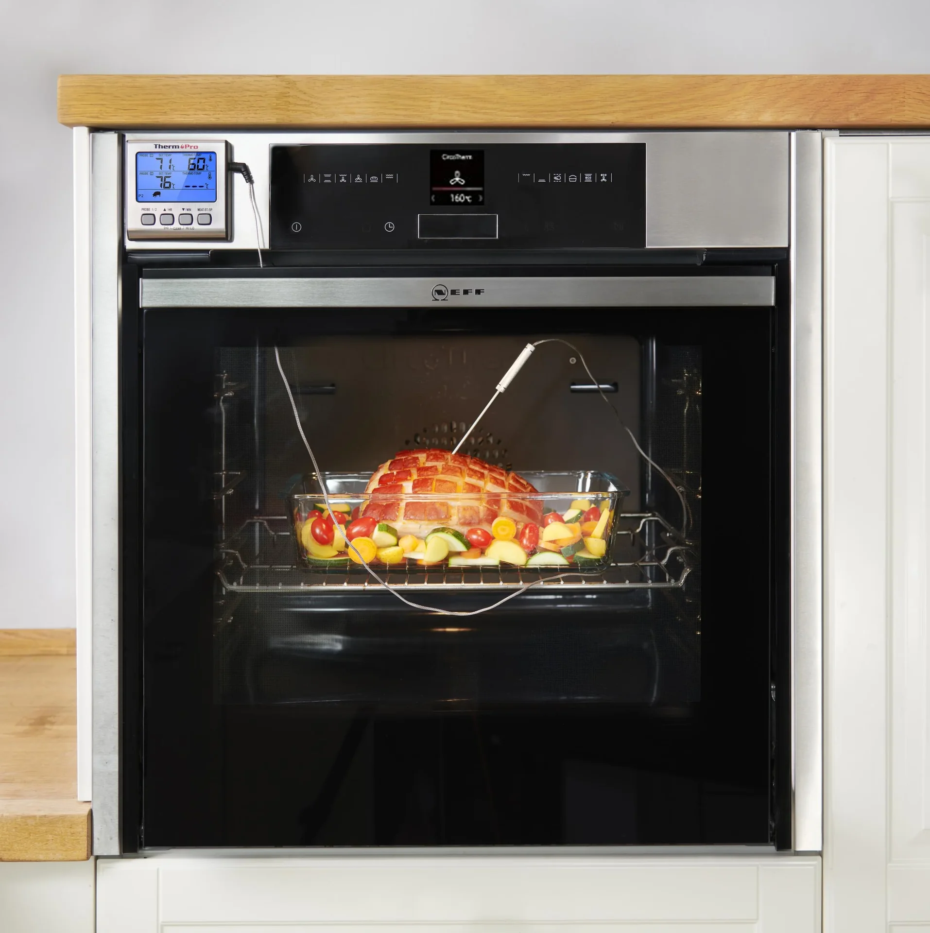 Grill-/ Bratenthermometer Dual, digital, mit 2 Temperatursensoren - 1